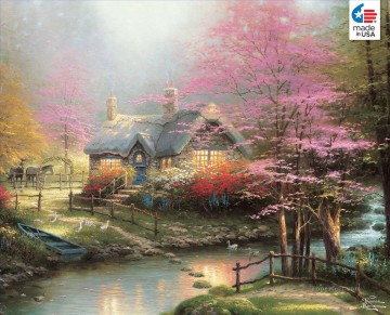 Stepping Stone Cottage TK Christmas Oil Paintings